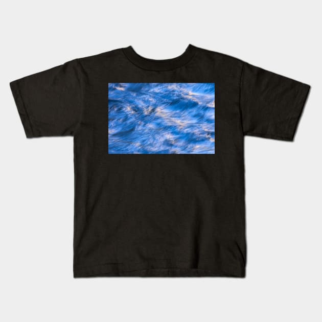 Water Abstract Blue Kids T-Shirt by jvnimages